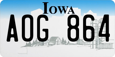 IA license plate AOG864