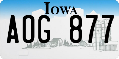 IA license plate AOG877