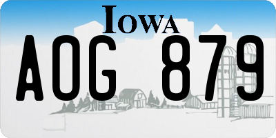 IA license plate AOG879