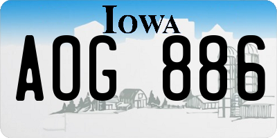 IA license plate AOG886