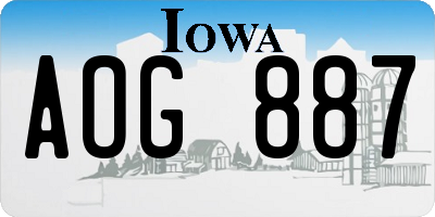 IA license plate AOG887