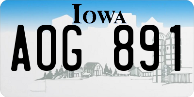 IA license plate AOG891