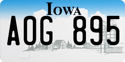 IA license plate AOG895