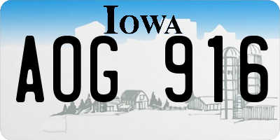IA license plate AOG916