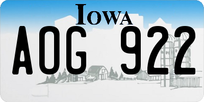 IA license plate AOG922