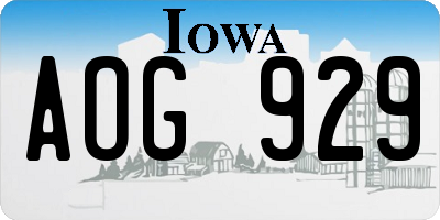 IA license plate AOG929