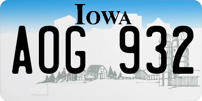 IA license plate AOG932
