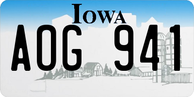 IA license plate AOG941