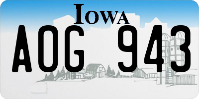 IA license plate AOG943