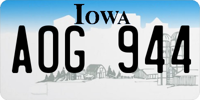 IA license plate AOG944