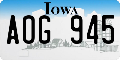 IA license plate AOG945