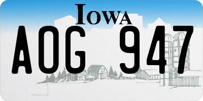 IA license plate AOG947