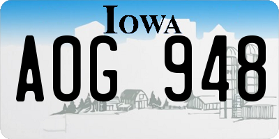 IA license plate AOG948
