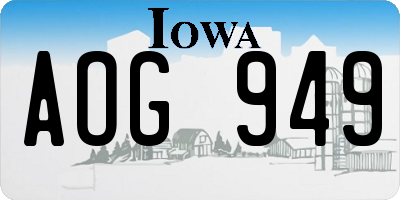 IA license plate AOG949