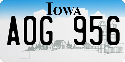 IA license plate AOG956