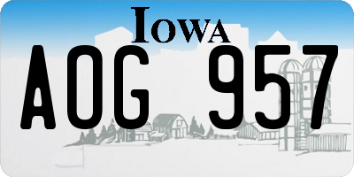 IA license plate AOG957