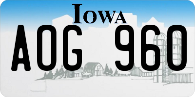 IA license plate AOG960