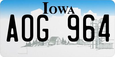 IA license plate AOG964