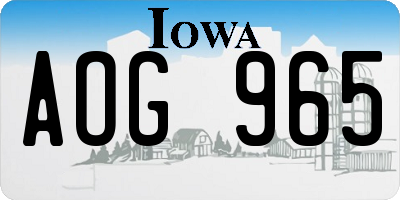 IA license plate AOG965