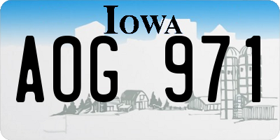 IA license plate AOG971