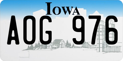 IA license plate AOG976