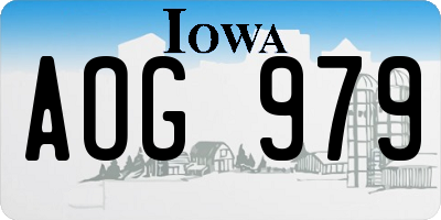 IA license plate AOG979