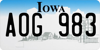 IA license plate AOG983