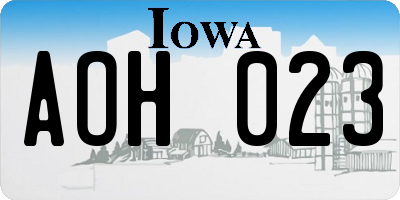 IA license plate AOH023