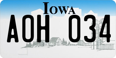 IA license plate AOH034