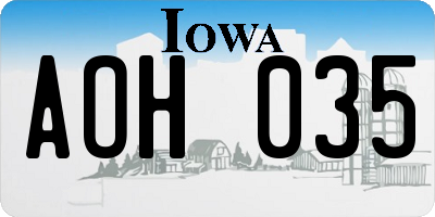 IA license plate AOH035