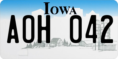 IA license plate AOH042