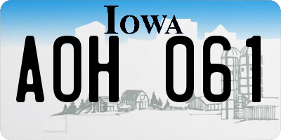 IA license plate AOH061