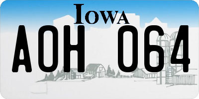 IA license plate AOH064