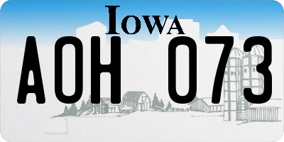 IA license plate AOH073