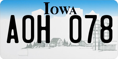 IA license plate AOH078