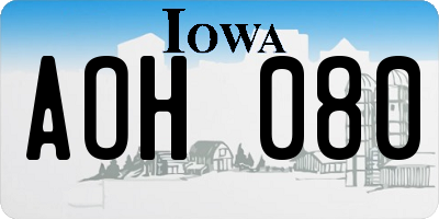 IA license plate AOH080
