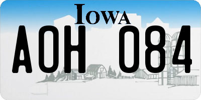 IA license plate AOH084