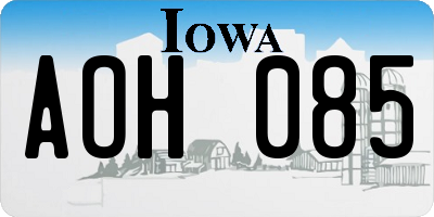 IA license plate AOH085