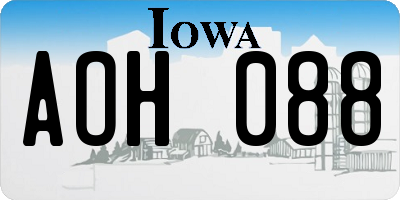 IA license plate AOH088
