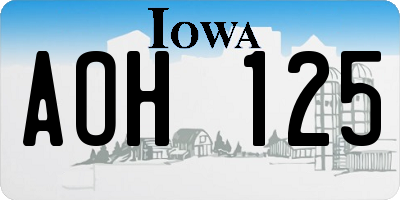 IA license plate AOH125