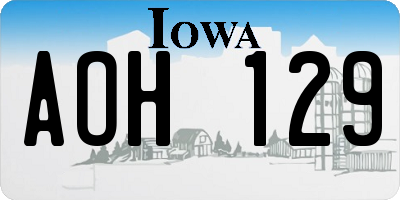 IA license plate AOH129