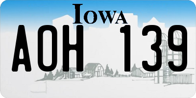 IA license plate AOH139