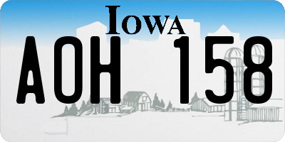 IA license plate AOH158