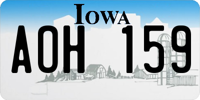 IA license plate AOH159