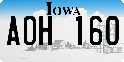 IA license plate AOH160
