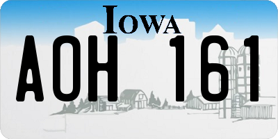 IA license plate AOH161