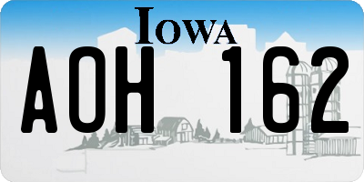 IA license plate AOH162