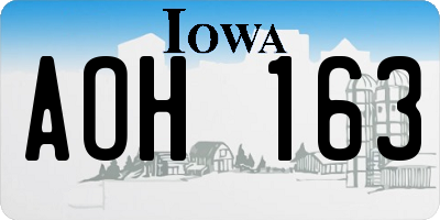 IA license plate AOH163