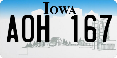 IA license plate AOH167