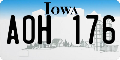 IA license plate AOH176